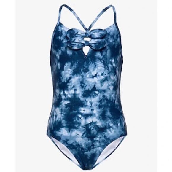 Abercrombie Kids Blue Tie Dye One Piece Swimsuit sz 13/14 - Picture 1 of 8